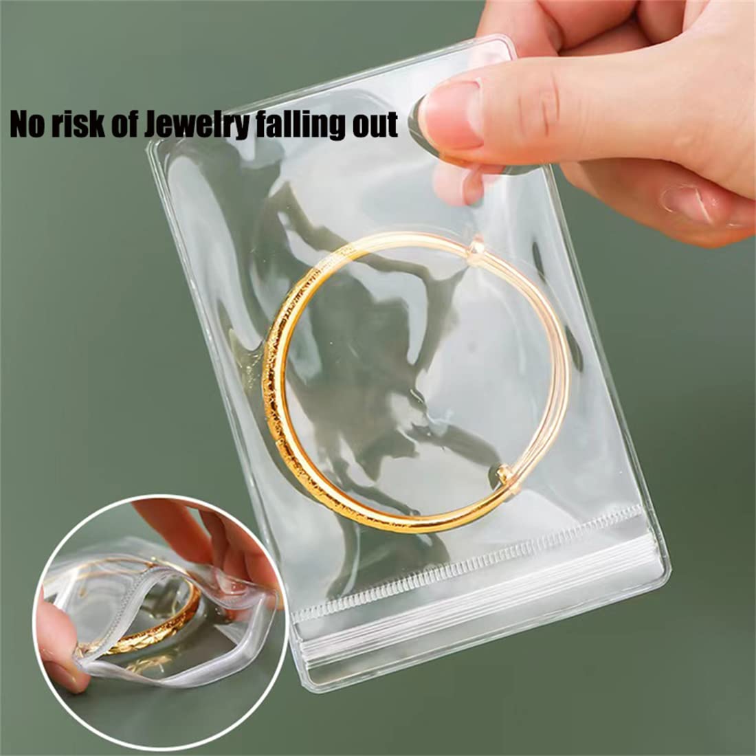 10 Pcs Clear Jewelry Zipper Bags, Clear PVC Self Seal Plastic Zipper Bags, Anti Tarnish and Anti Oxidizing Jewelry Self Seal Bags, Self Sealing Storage Bags for Necklace, Ring, Earring, Pills, Screws