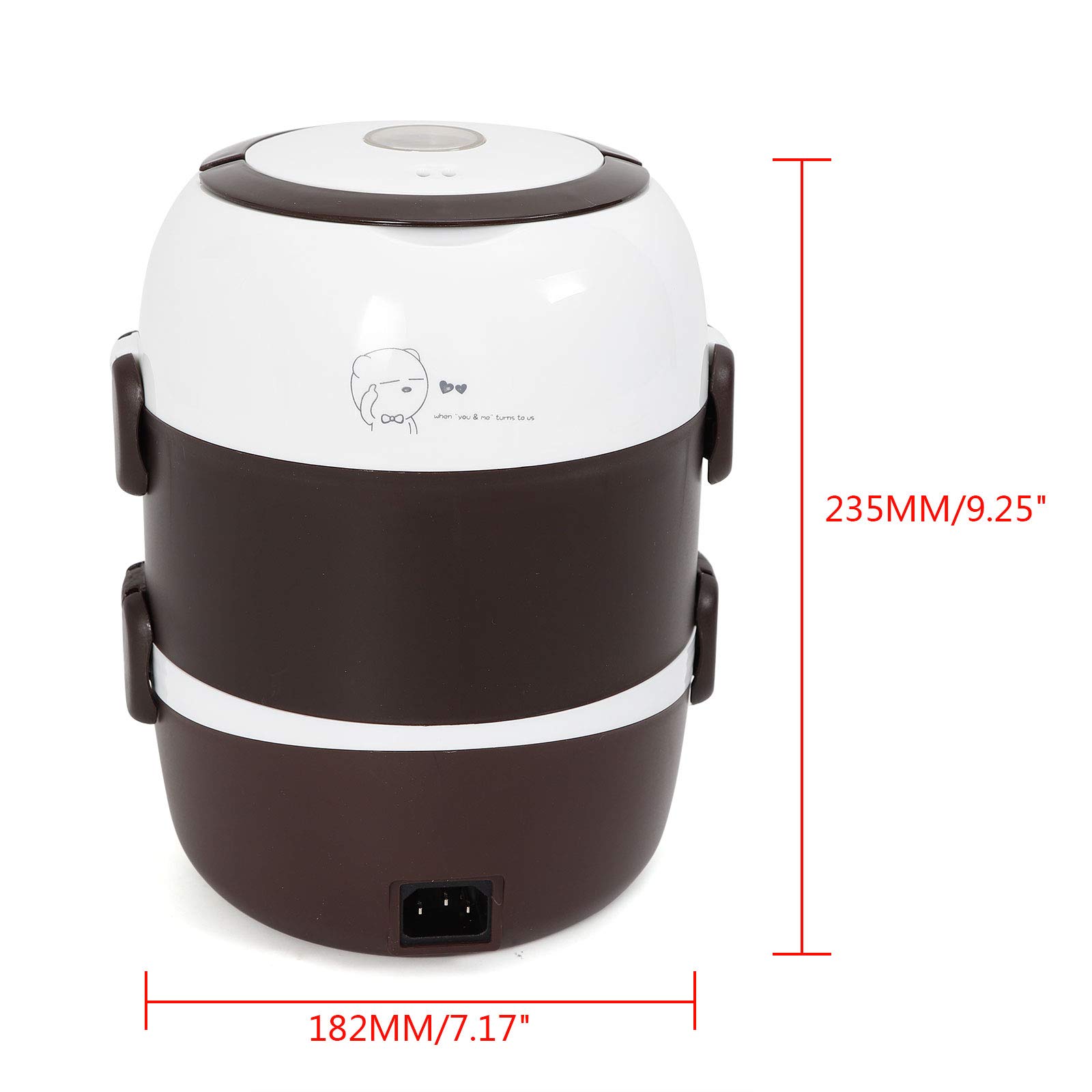 DYRABREST Portable Lunch Box Rice Cooker Steamer 3 Layer 110V/2L Stainless Steel Inner Pot