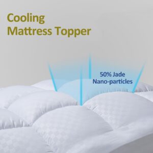 Mattress Topper Twin XL, Cooling Mattress Pad Cover for Hot Sleepers, Extra Thick 5D Snow Down Alternative Overfilled Plush Pillow Top with 8-21 Inch Deep Pocket -39"x80" Cream White