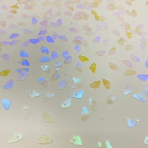 2000Pcs Star and Clouds Confetti, Glitter PVC Clouds Confetti for Handicrafts, Card DIY, Engagement Wedding Bridal Shower Birthday Star and Moon Theme Party Decorations (Transparent White)