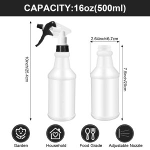 16 oz Plastic Spray Bottle for Cleaning Solutions, Spray Bottles Bulk Empty and Reusable Leak Proof Spraying Bottles for Cleaning, Water, Auto Details, Commercial, Bathroom, Kitchen(Black, White)