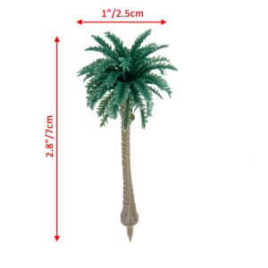 Bitray Model Coconut Palm Tree 2.8" Height Mini Scenery Plastic Tree Building Model Trees -6pcs