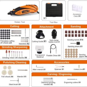 Rotary Tool Kit with Upgraded MultiPro Keyless Chuck, Versatile Accessories