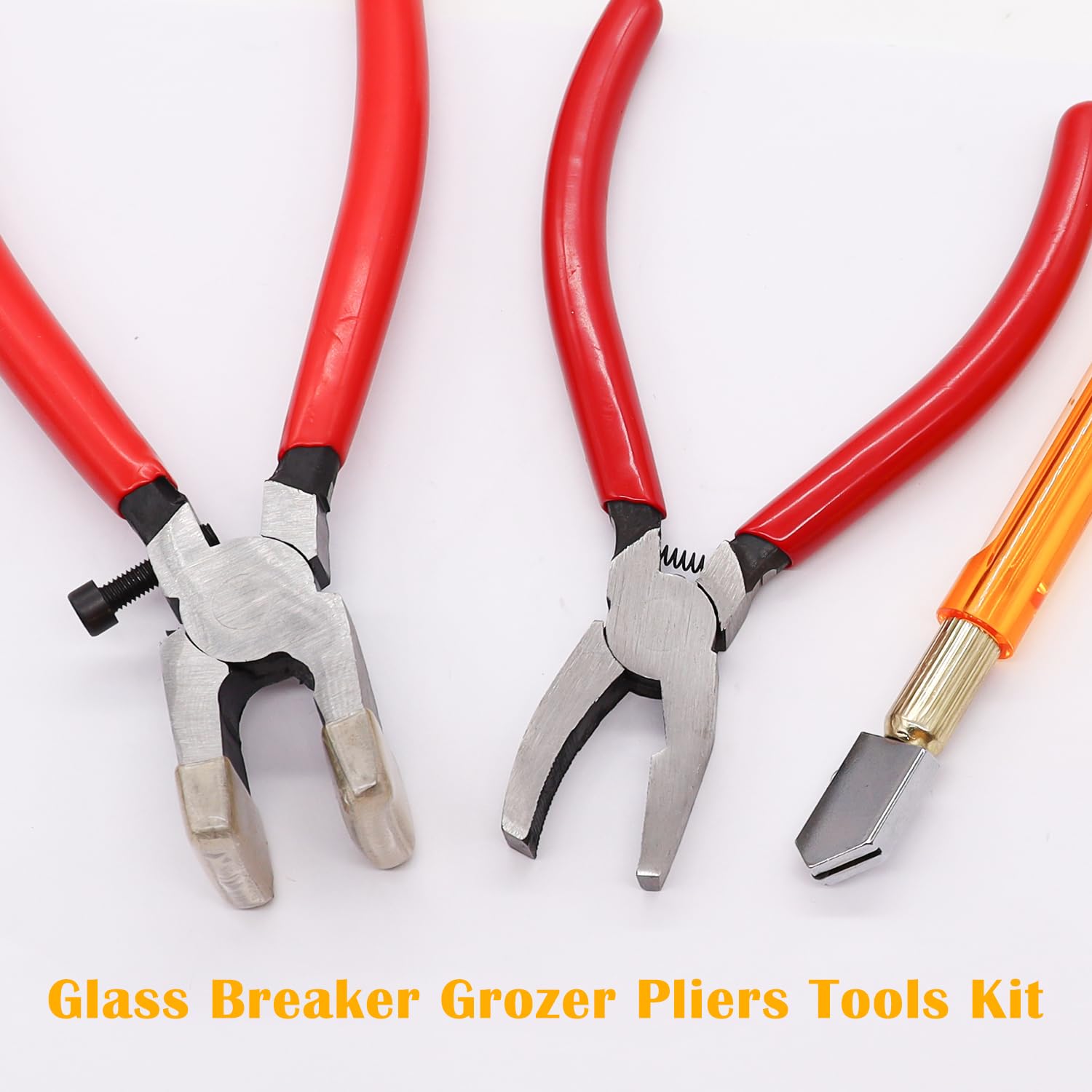 weideer Glass Running Breaking Pliers Glass Breaker Grozer Pliers Class Cutter Kit with Oil Feed Glass Cutter for Stained Glass Fusing Breaking