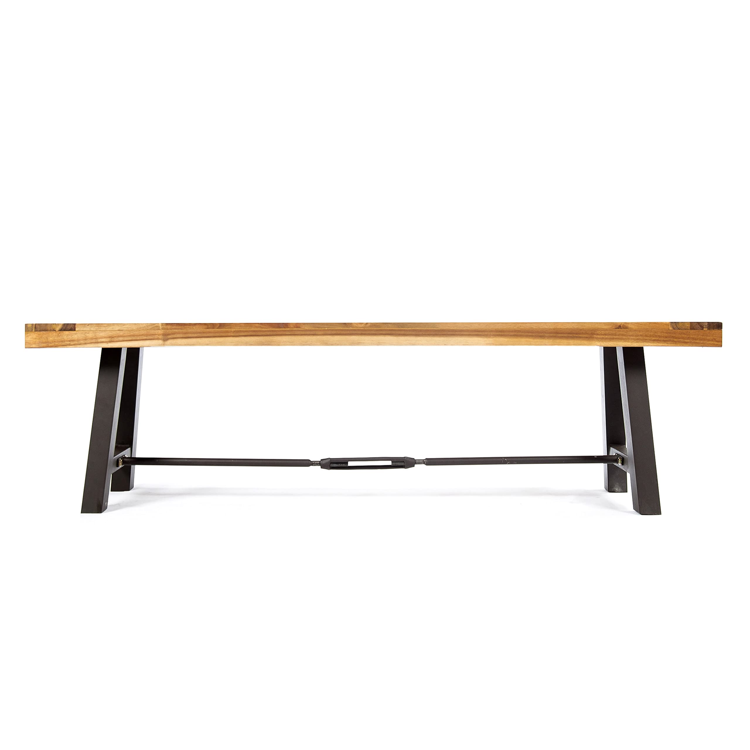 Christopher Knight Home 317962 Catriona Dining Bench, Teak + Rustic Metal