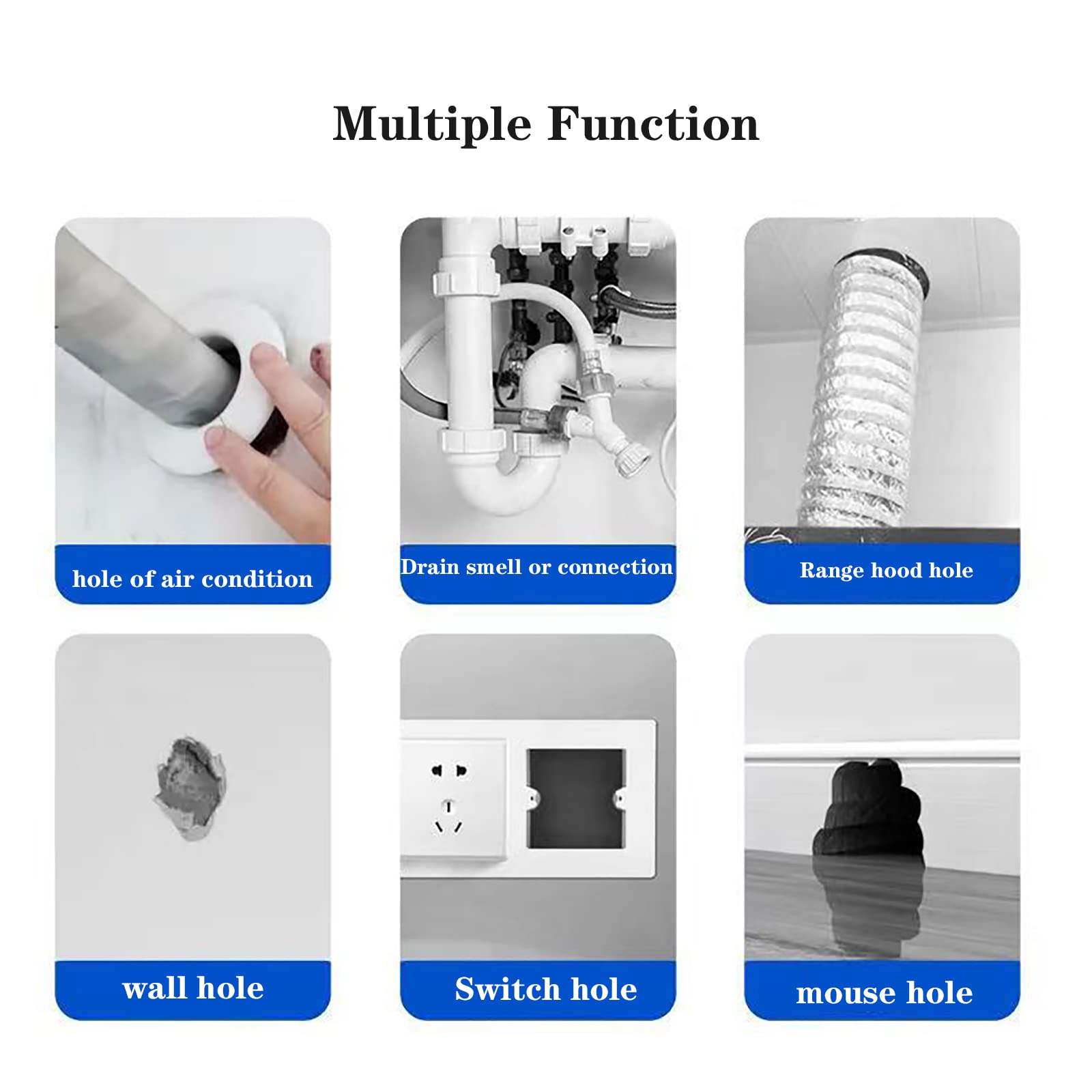 Duct Seal Repair Sealing Clay 5 Pack White Seal Putty, Quick Mending Mud for Drain Connection, Wall Hole, Air Conditioning Hole