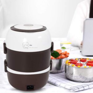 DYRABREST Portable Lunch Box Rice Cooker Steamer 3 Layer 110V/2L Stainless Steel Inner Pot