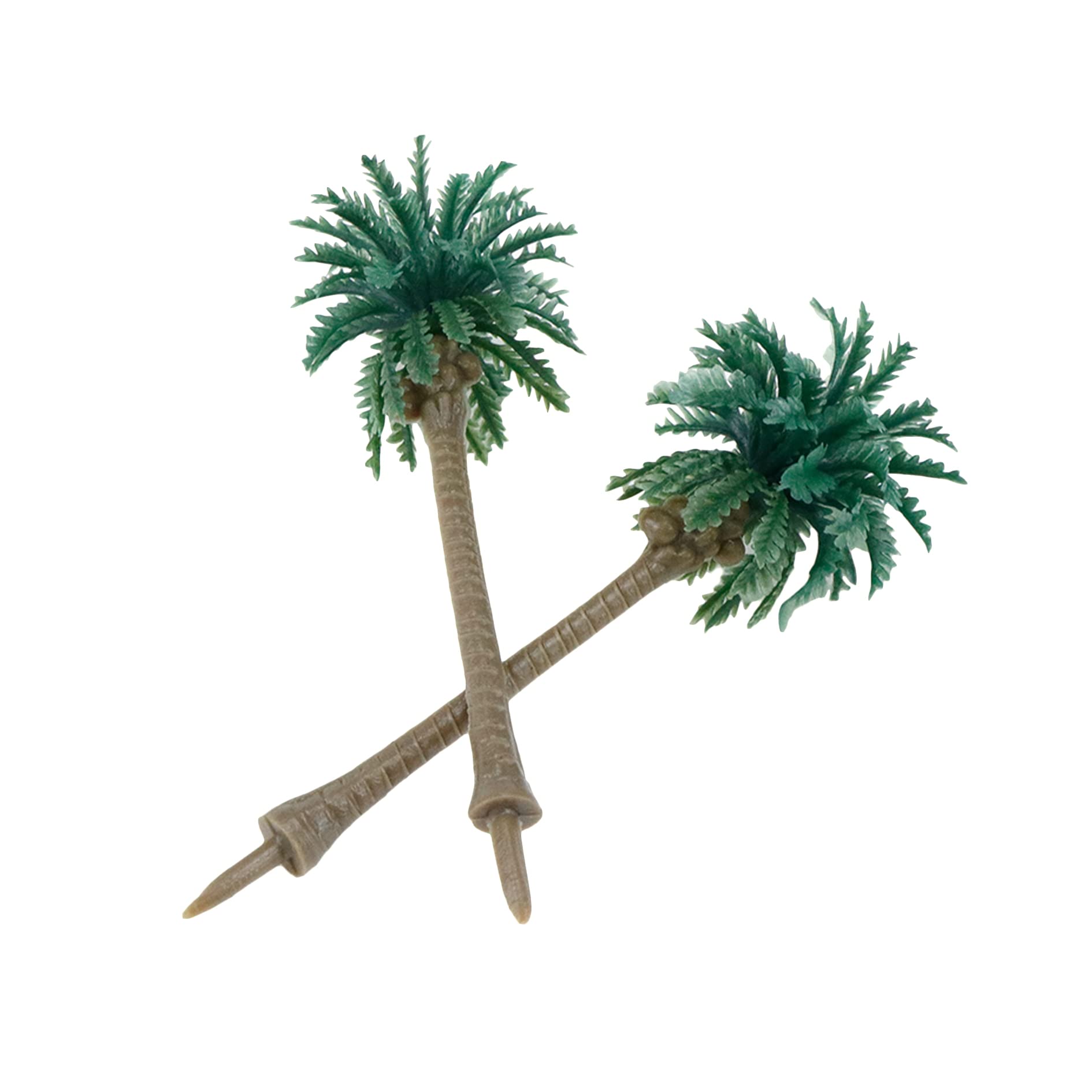 Bitray Model Coconut Palm Tree 2.8" Height Mini Scenery Plastic Tree Building Model Trees -6pcs