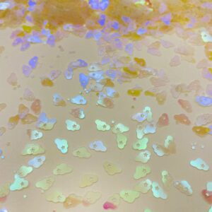 2000Pcs Star and Clouds Confetti, Glitter PVC Clouds Confetti for Handicrafts, Card DIY, Engagement Wedding Bridal Shower Birthday Star and Moon Theme Party Decorations (Transparent White)