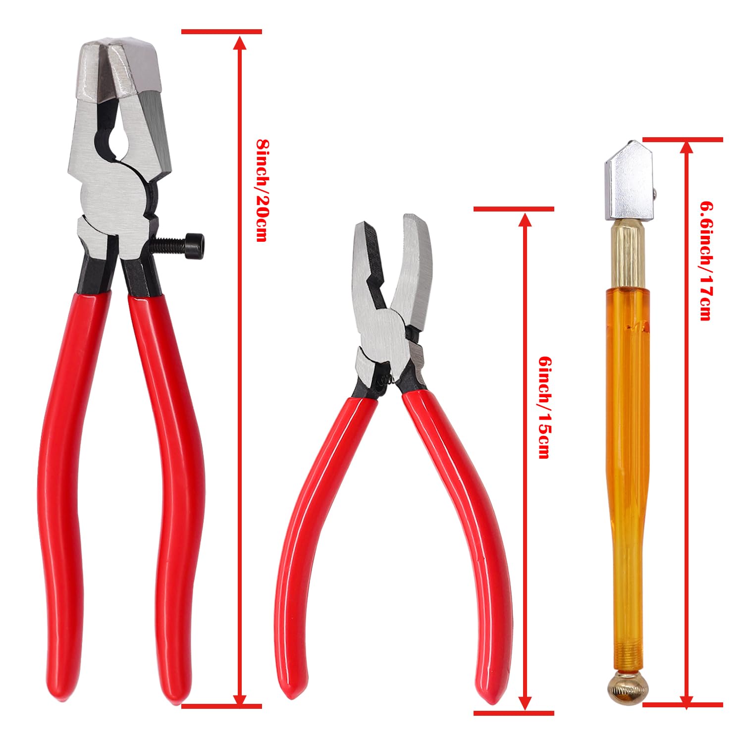 weideer Glass Running Breaking Pliers Glass Breaker Grozer Pliers Class Cutter Kit with Oil Feed Glass Cutter for Stained Glass Fusing Breaking