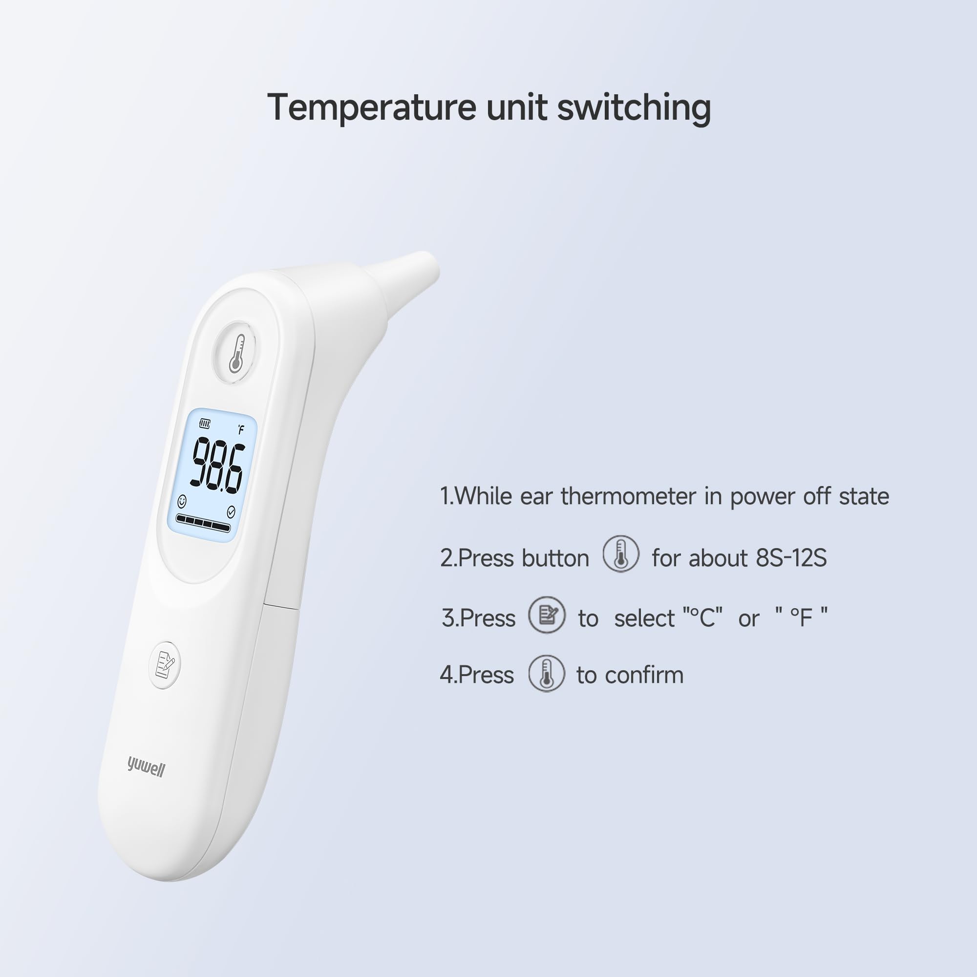 yuwell Thermometer, Digital Ear Thermometer for Adults, Babies, Toddlers and Kids – Fast, Gentle, and Accurate…