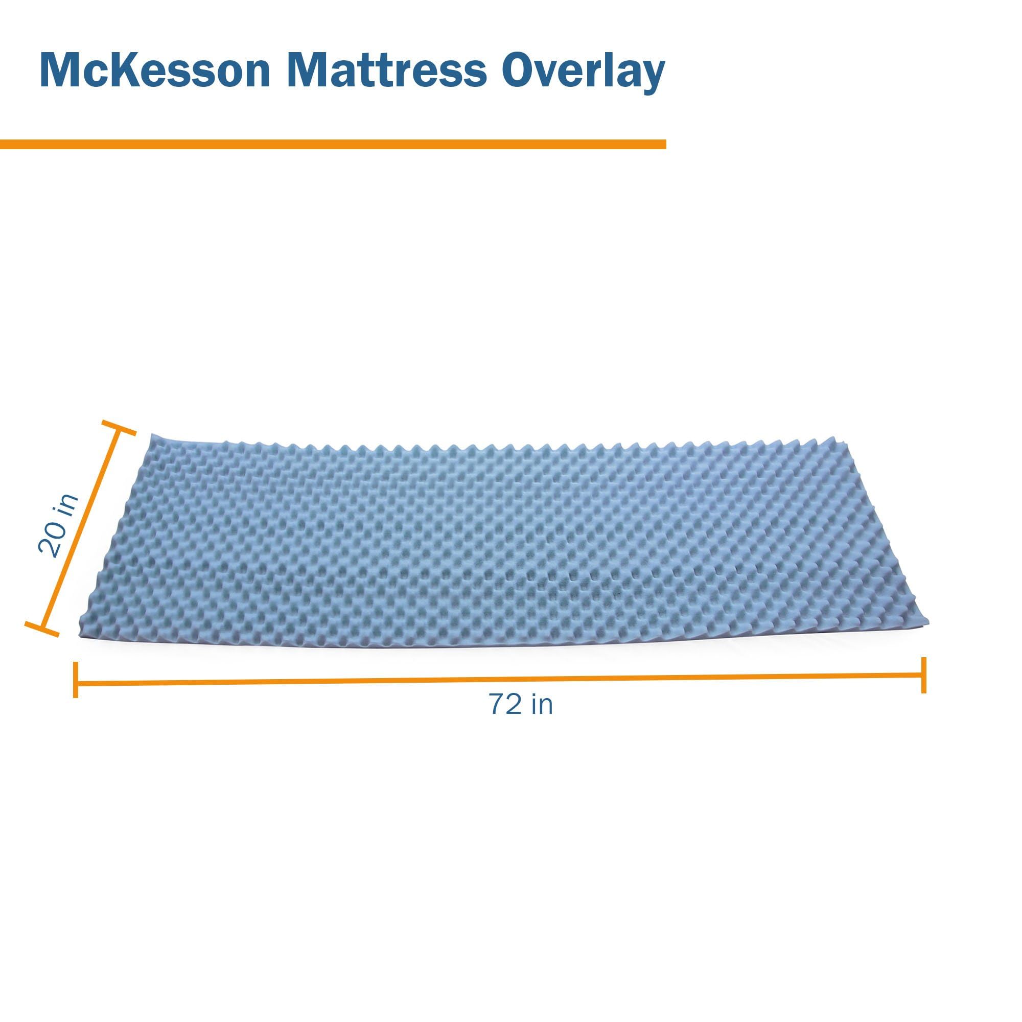 McKesson Mattress Overlay - Convoluted Foam Decubitus Care Pad, Mattress Topper for Ulcers, Pressure Sores, Bedsores - Blue, 72 in x 20 in x 2 in, 1 Count