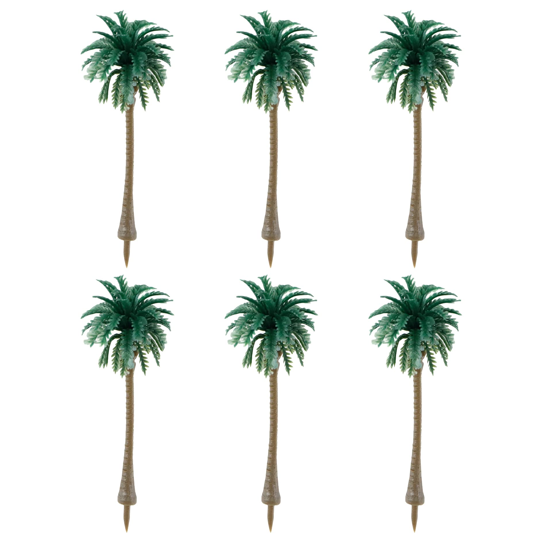 Bitray Model Coconut Palm Tree 2.8" Height Mini Scenery Plastic Tree Building Model Trees -6pcs