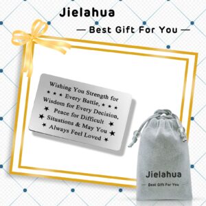 Jielahua Inspirational Cards Affirmation Cards for Women Religious Gifts for Men Engraved Wallet Card Christian Men Gifts Encouragement Cards Christmas Birthday Graduation Gifts for Him and Her