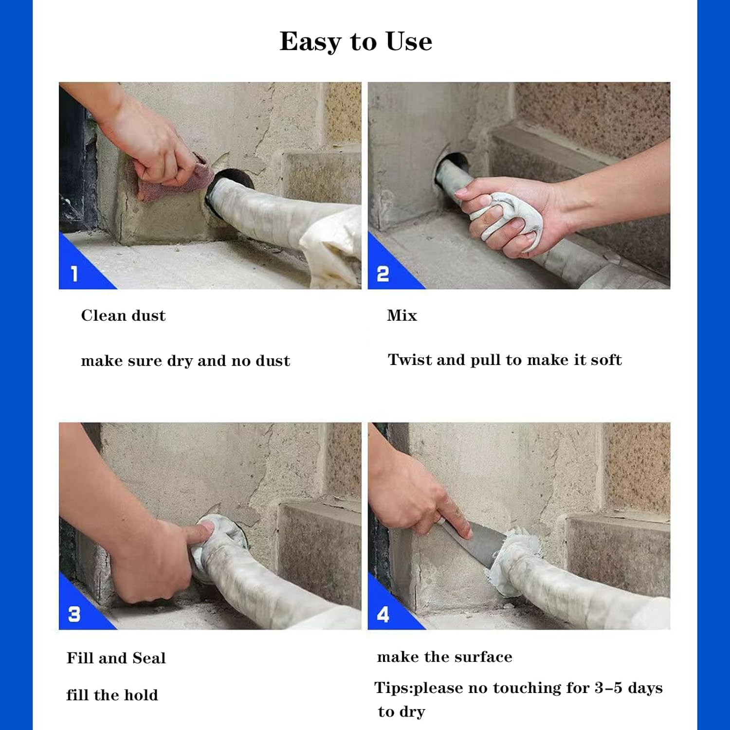 Duct Seal Repair Sealing Clay 5 Pack White Seal Putty, Quick Mending Mud for Drain Connection, Wall Hole, Air Conditioning Hole