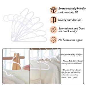 Baby Hangers for Closet - 11.4 Inch 100 Pack Plastic Kids Hangers - Children Hangers & Infant Hangers & Toddler Hangers for Clothes (White)