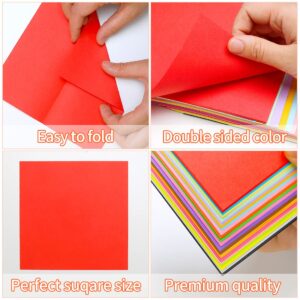 IOOLEEM Origami Paper, 200 Sheets, 20 Colors, 6 Inch Square, Double Sided Colored paper.