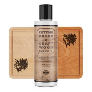 craft wood finishing oil + conditioner - 8oz food-safe wood oil with citrus scent - made in usa - natural mineral oil for cutting board, butcher block, kitchen utensils - oil + seal wood burned crafts