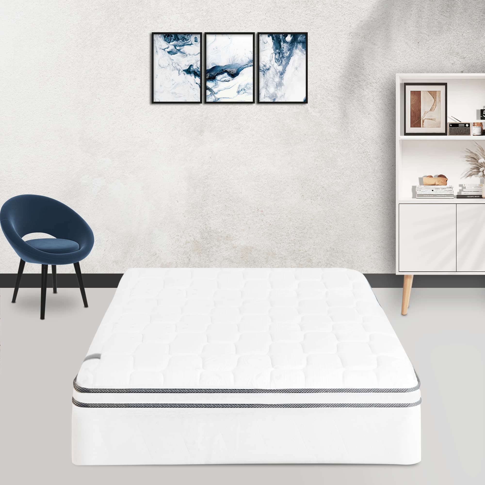 Greaton 10-inch Medium Firm with Eurotop Bedding Mattresses Provide Ultimate Comfortable and Relaxation, Complete Body Support, Maintain Correct Posture, Full XL, White