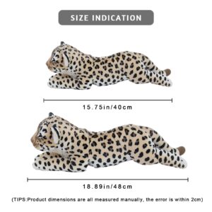 Gisqis Cheetah Stuffed Animal, 16" Leopard Stuffed Animal Stuffed Cheetah Plush Toy Pillow Cheetah Stuffy Cute Giant Realistic Stuffed Jaguar Plush Birthday for Kids Girls