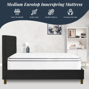 Greaton 10-inch Medium Firm with Eurotop Bedding Mattresses Provide Ultimate Comfortable and Relaxation, Complete Body Support, Maintain Correct Posture, Full XL, White