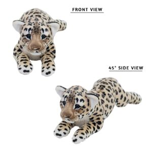 Gisqis Cheetah Stuffed Animal, 16" Leopard Stuffed Animal Stuffed Cheetah Plush Toy Pillow Cheetah Stuffy Cute Giant Realistic Stuffed Jaguar Plush Birthday for Kids Girls