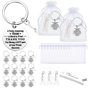 kigeli 72 pcs thank you gifts bulk for employee appreciation gifts 24 coworkers inspirational keychains 24 white organza bags 24 thank you cards for coworker social worker christmas favors