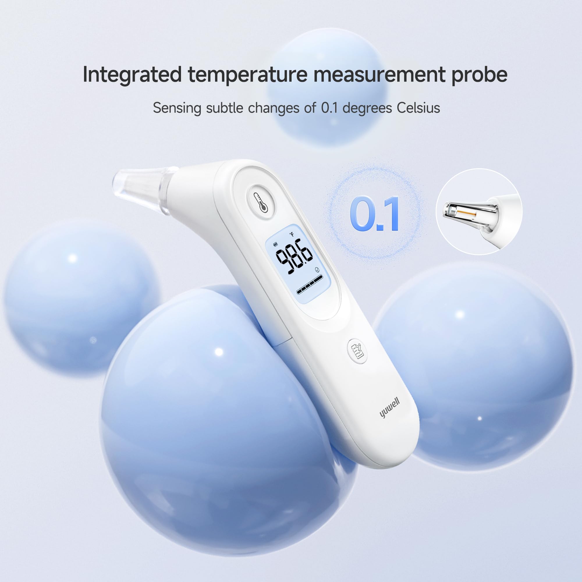 yuwell Thermometer, Digital Ear Thermometer for Adults, Babies, Toddlers and Kids – Fast, Gentle, and Accurate…