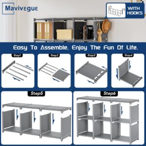 Mavivegue Bookshelf,18 Cube Storage Organizer,Extra Large Book Shelf Organizer,Tall Bookcase Shelf,Book Cases/Shelves,Grey Cube Shelf,Cubbies Closet Shelves for Bedroom,Living Room,Home,Office