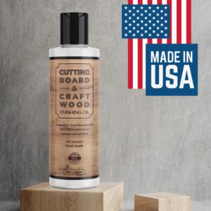 Craft Wood Finishing Oil + Conditioner - 8oz Food-Safe Wood Oil With Citrus Scent - Made in USA - Natural Mineral Oil for Cutting Board, Butcher Block, Kitchen Utensils - Oil + Seal Wood Burned Crafts