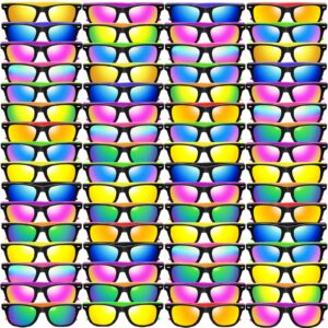 Kids Sunglasses Party Favors, 64 Pack Neon Sunglasses in Bulk with UV400 Protection, Boys Girls Eyewear Pack, Glasses Gift for Birthday Graduation Beach Pool Party Favors Supplies Goody Bag Fillers