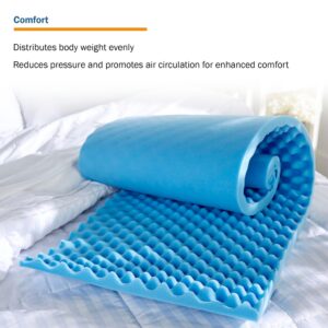 McKesson Mattress Overlay - Convoluted Foam Decubitus Care Pad, Mattress Topper for Ulcers, Pressure Sores, Bedsores - Blue, 72 in x 20 in x 2 in, 1 Count