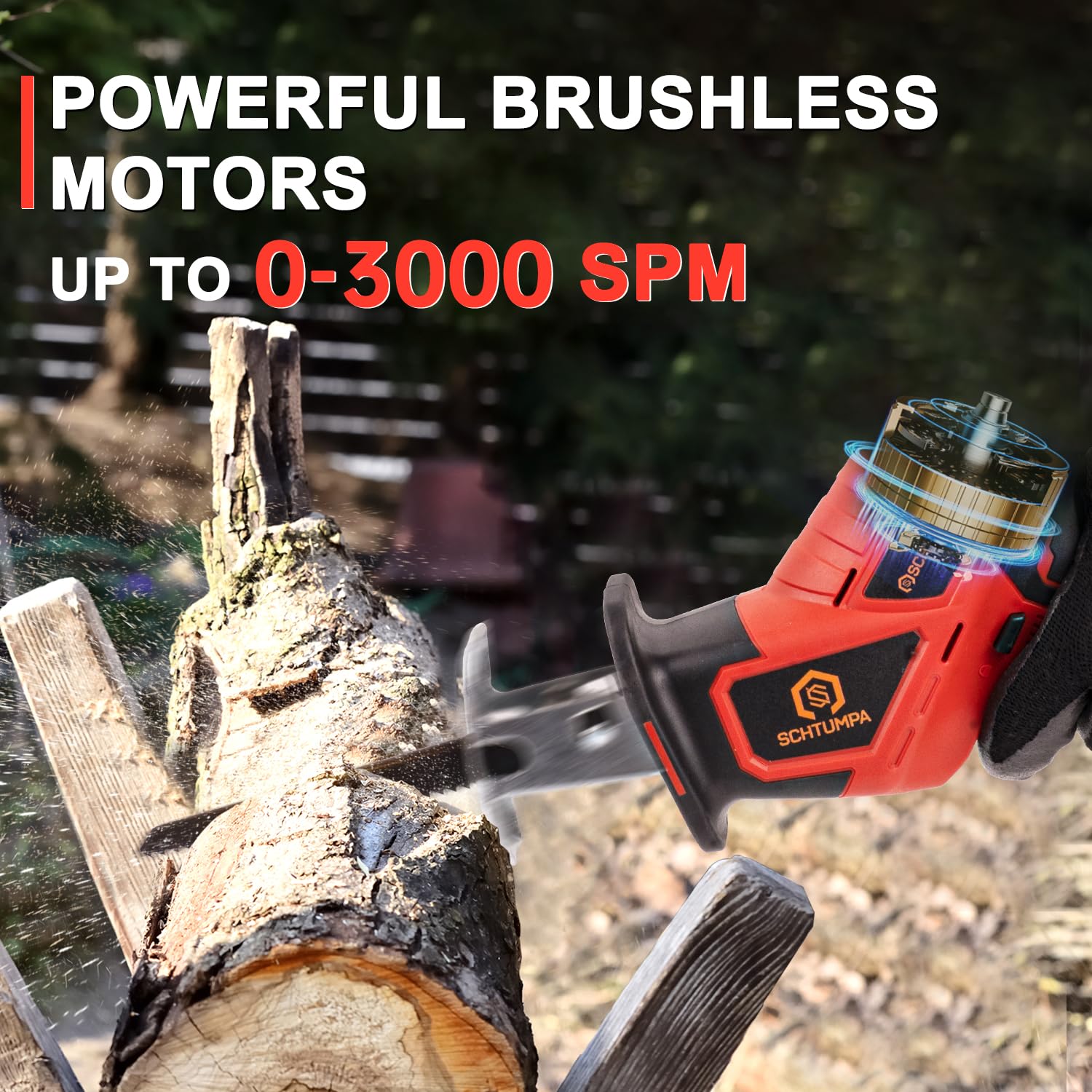 21V Cordless Reciprocating Saw (Brushless Motor),2-Speed mode Reciprocating Saw with 2Ah Battery and Charger for Wood/Metal/PVC Cuting（Compatible with Makita Battery）