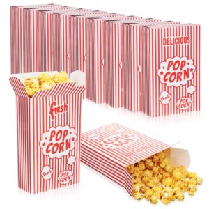 sherr 400 pieces popcorn boxes 1.25 oz paper close top popcorn container bags bulk red and white striped popcorn cups holder for snack movie party theater night birthday carnival circuses supplies