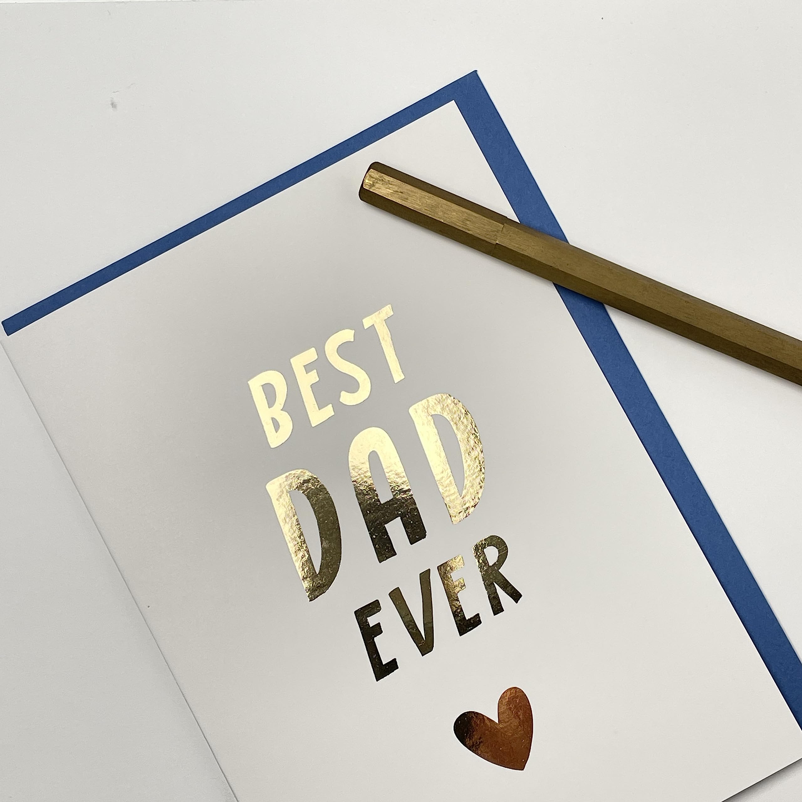 Old English Co. Special Father's Day Card for Dad - Best Dad Ever Gold Foil Heartfelt Card for Dad - Special Birthday Card for Dad from Son or Daughter - To The Best Dad | Blank Inside Envelope