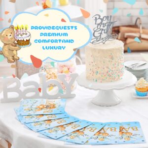 100 Pcs We Can Bearly Wait Baby Shower Napkins, Baby Shower Decorations for Boy, Bear Favors Napkins Cocktail Dessert Disposable Napkin Paper for Boy or Girl Gender Reveal Party Supplies (Blue Gold)