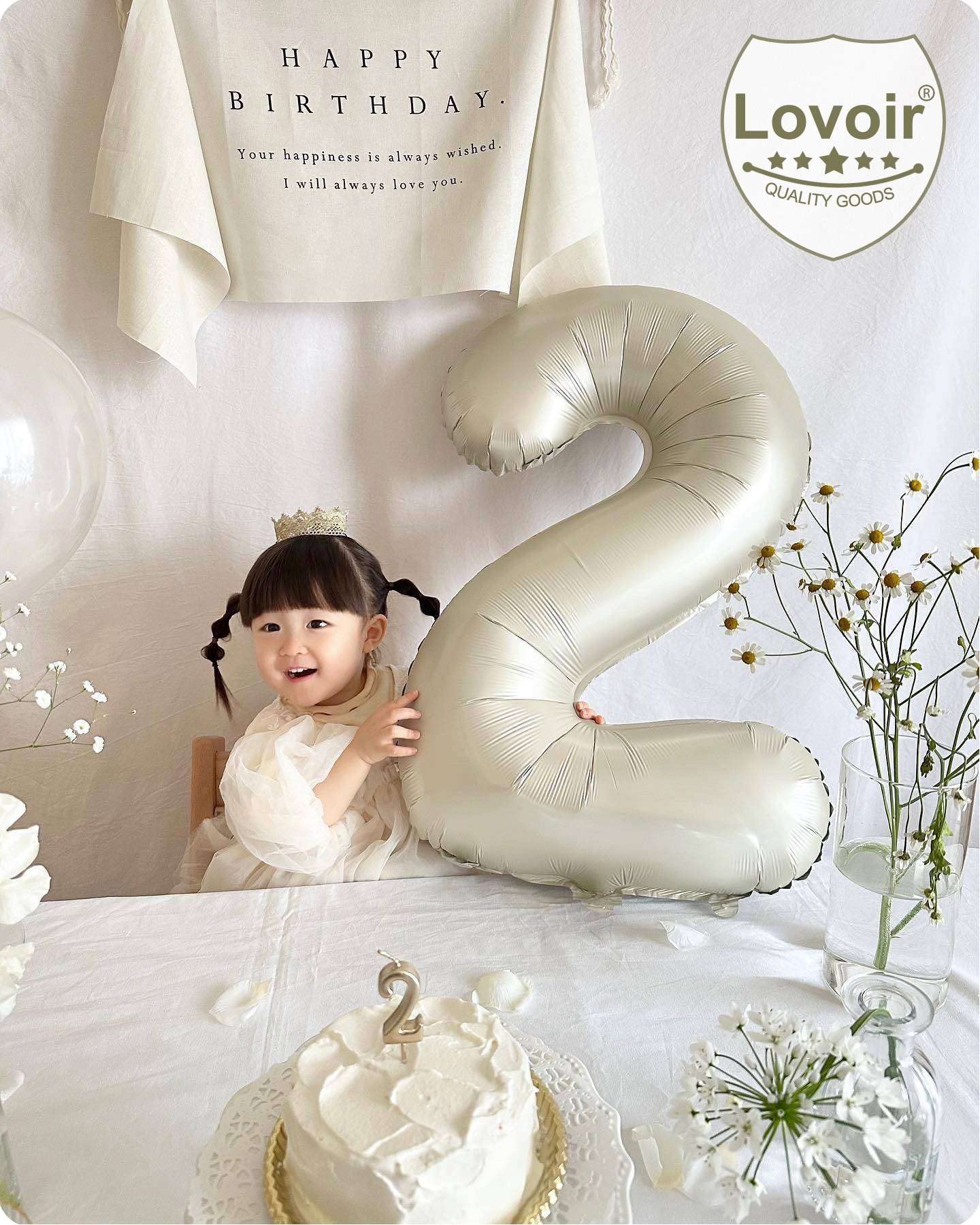 40 Inch Cream Sand White Number 1 Balloon Large Size Jumbo Digit Mylar Foil Helium Balloons for Birthday Party Celebration Decorations Graduation Anniversary Baby Shower Photo Shoot