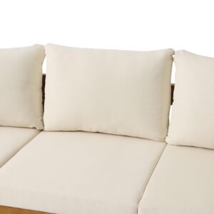 Christopher Knight Home Brooklyn Sofas, Teak + Beige