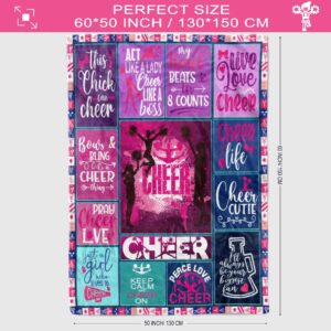 Cheerleader Gifts Blanket, Cheer Gifts for Cheerleaders, Cheerleading Gifts Throw Blanket, Gifts for Cheerleaders, Cheerleading Gift Ideas, Cheer Coach Gift Blankets for Girls Teens 50" × 60"