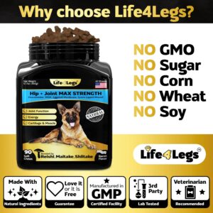 Life4Legs - Soft Chews Hip and Joint Supplement for Dogs - Dog Joint Pain Relief Treats - Glucosamine, Chondroitin, Turmeric- Mobility Bites Supplement