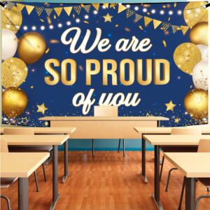 KatchOn, Blue We are So Proud of You Banner - XtraLarge, 72x44 Inch | Graduation Banner, Congratulations Decorations | Graduation Backdrop 2024, Graduation Decorations Class of 2024 Blue and Gold