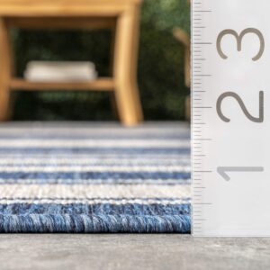 Rugs USA x Lauren Liess Romy Striped Indoor/Outdoor Area Rug, 4x6, Blue