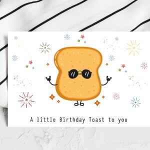 A Little Birthday Toast To You Card - Funny Birthday Card For Friend - Bread Toaster - Cute Birthday Card - Gift For For Coworker - Workmate Card For Him - Happy Birthday Card