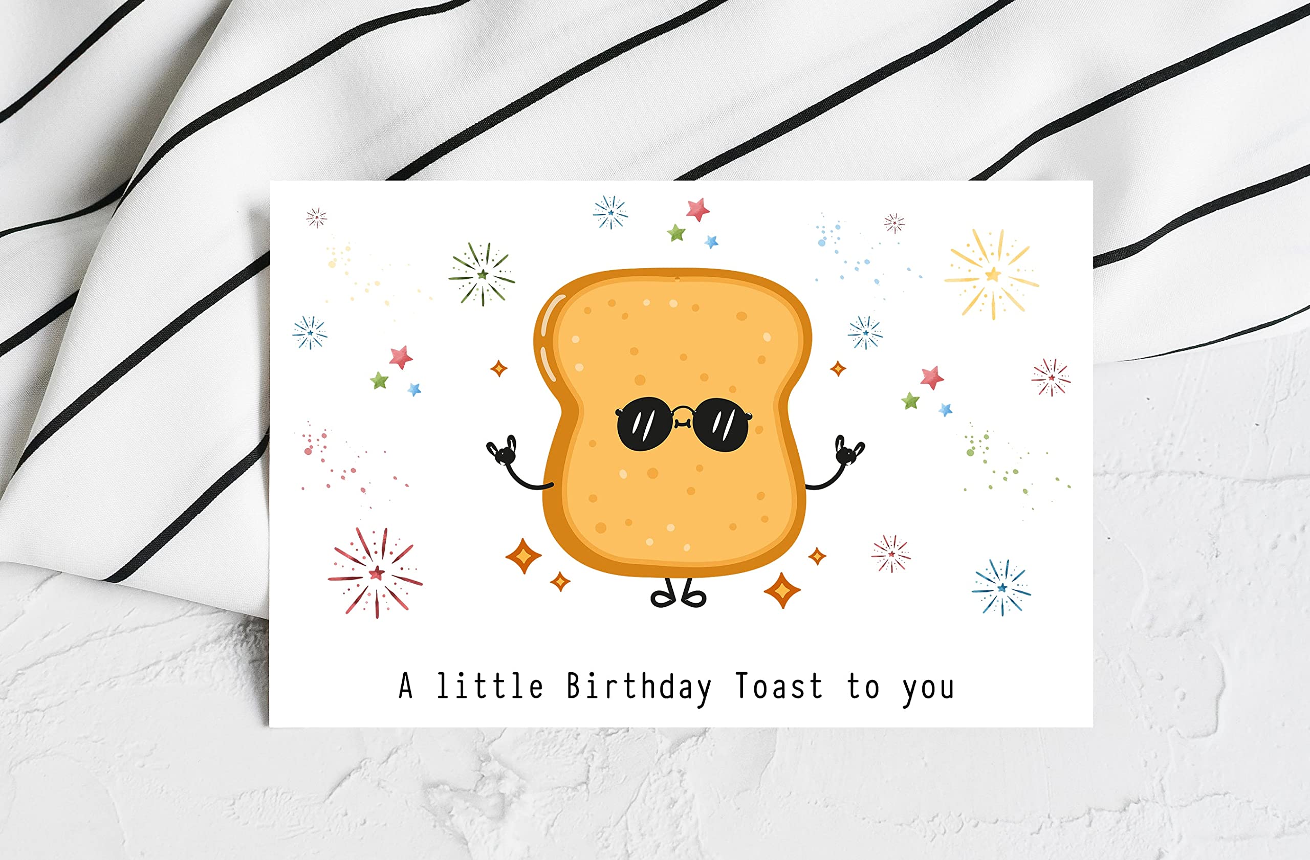 A Little Birthday Toast To You Card - Funny Birthday Card For Friend - Bread Toaster - Cute Birthday Card - Gift For For Coworker - Workmate Card For Him - Happy Birthday Card