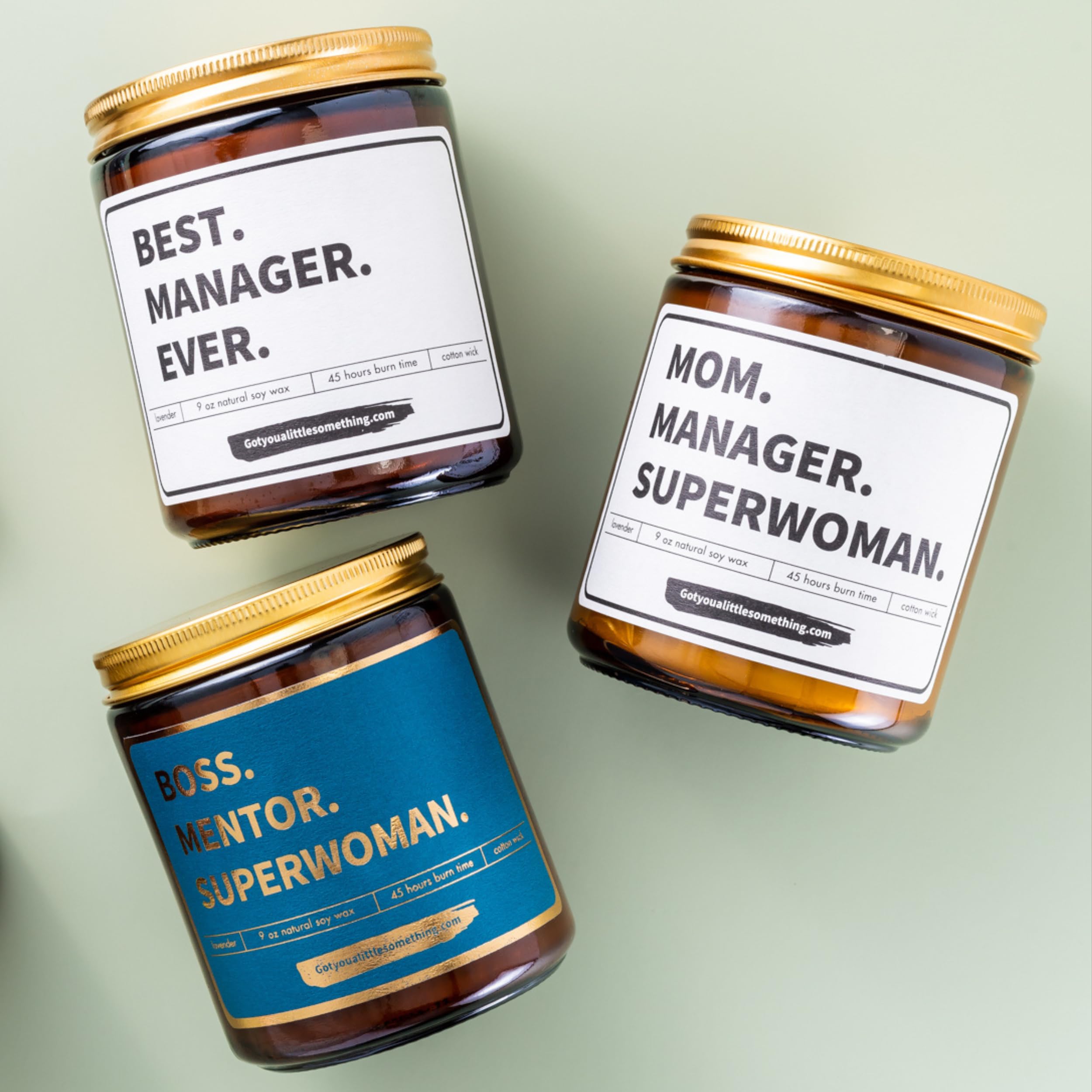 Got You A Little Something Boss Mentor Superwoman Lavender Vanilla Soy Candle ; Boss Lady Appreciation Gift for Christmas Retirement or New Job Promotion ; Thank You Gifts for Women for Boss Day