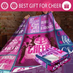 Cheerleader Gifts Blanket, Cheer Gifts for Cheerleaders, Cheerleading Gifts Throw Blanket, Gifts for Cheerleaders, Cheerleading Gift Ideas, Cheer Coach Gift Blankets for Girls Teens 50" × 60"