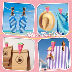 BREENHILL Beach Towel Chair Clips Set of 4,Watermelon Towel Clips, Glass Chair Towel Clips,Personalized Towel Clips