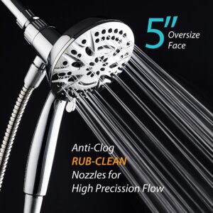 AquaDance New Magnetic Guidance Docking System - High-Pressure 8-setting Handheld Shower Head with Giant 5 inch Face, Magnetic Bracket, Extra-long 72 inch Stainless Steel Hose/All Chrome Finish