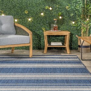 Rugs USA x Lauren Liess Romy Striped Indoor/Outdoor Area Rug, 4x6, Blue