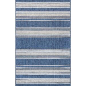 Rugs USA x Lauren Liess Romy Striped Indoor/Outdoor Area Rug, 4x6, Blue